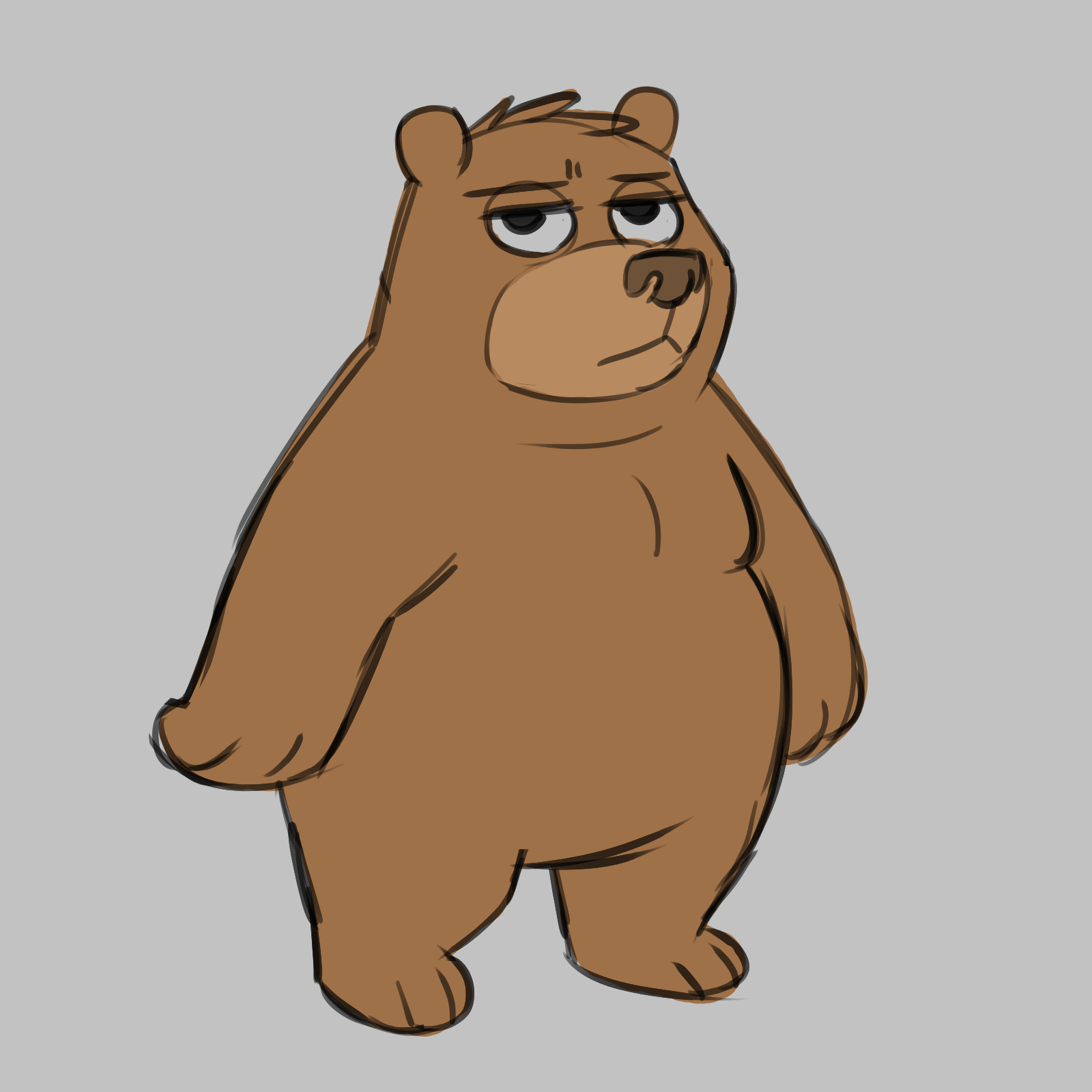 Bear Annoyed Straight
